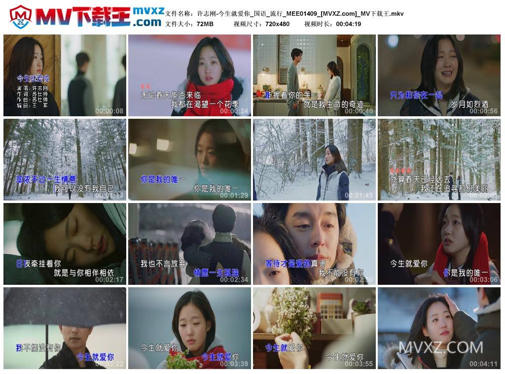许志刚-今生就爱你_国语_流行_MEE01409